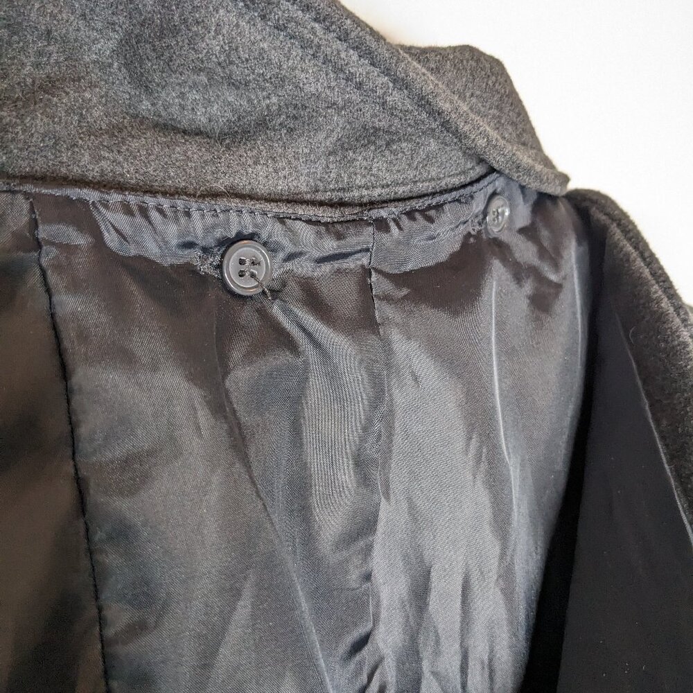 1 Madison Gray Grey Peacoat Pockets Detachable Hood Size Large Classic Outdoor - Picture 4 of 10